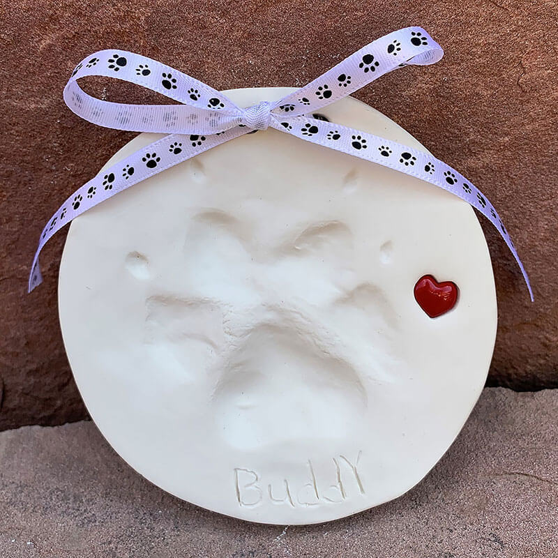 Puppy Love Paw Prints Ribbon Wreath, Pet Decor, Paw Print